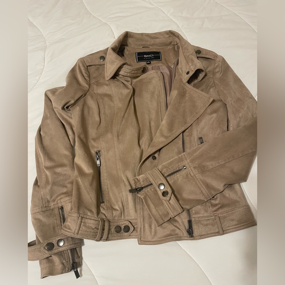 BNCI by Blanc Noir faux suede moto jacket
